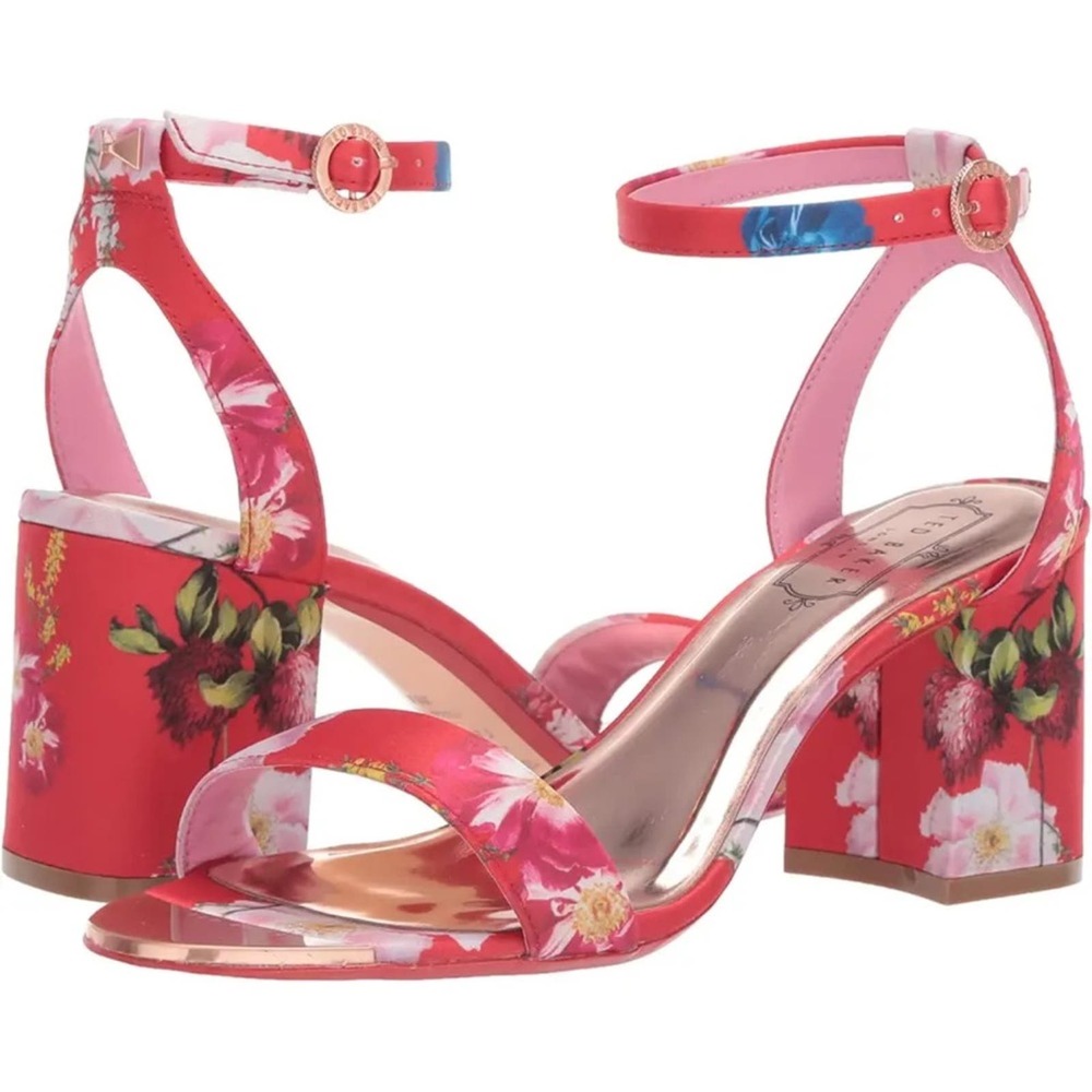 NEW Ted Baker Rozie Printed Block Heel Sandal